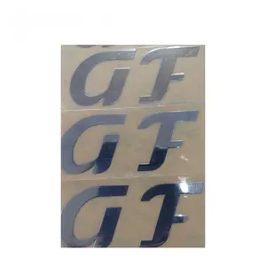 Stiker Transfer huruf 3D kustom cetak Label kustom stiker logam emas
