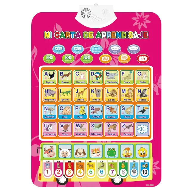 Children Toy Spanish Learning Chart Language Alphabet Chart Audio Talking Poster Educational Toys for Kids