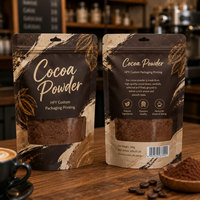 Sachets Doypack Personnalisés pour Poudre Alimentaire, Anti-humidité, en Feuille d'Aluminium Imprimée, pour Cacao et Matcha, Emballages Scellés