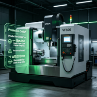 Centre d'usinage vertical 3 axes HITECNC VF600 personnalisable, machine de fraisage CNC haute vitesse avec commande, broche 8000 tr/min