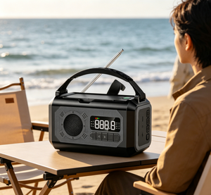<span class=keywords><strong>Radio</strong></span> Portátil AM/FM/WB con Manivela y Panel Solar, con SOS para Supervivencia, Emergencias al Aire Libre, 10000 mAh, ABS - Product Image 4