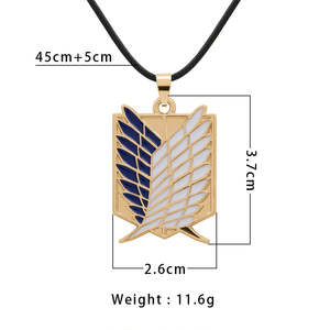 Bijoux fantaisie colliers homme Anime pendentif attaque sur Titan fil de cire chaîne colliers pour femmes - Product Image 6