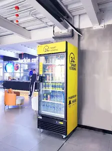 Máquinas de venda automática com sistema inteligente de geladeira com lanches e bebidas, novidade inteligente