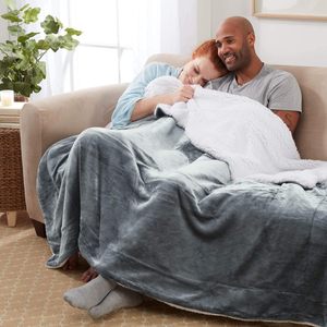 冬用 ソフトでふわふわのプラッシュ クリスマス フランネルブランケット 2枚重ね シェルパフリースブランケット - Product Image 5