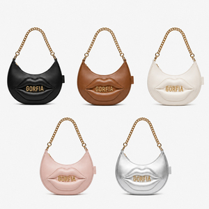 Sac à bandoulière pour femme en cuir PU avec chaîne, sac à rabat, sac bandoulière gris clair, style monogramme, petit sac à main élégant pour tous les jours, OEM ODM Custo - Product Image 6