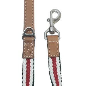 Ensemble collier et laisse pour chien en cuir et nylon de luxe, réglable, résistant, collier et laisse tendance pour chiens de taille moyenne et grande, pour la promenade et l'entraînement - Product Image 6