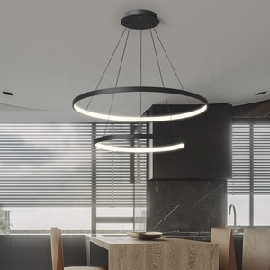 Nhà Máy Nhà Cung Cấp Đèn Chiếu Sáng Hiện Đại Thiết Kế Hiện Đại Big Led Vòng Vàng Đèn Chùm Vòng Tròn Pendant Lights - Product Image 2