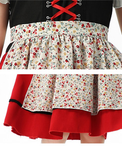 Traditionele Dirndl Halloween-kostuumjurk voor kinderen, set met lijfje, <span class=keywords><strong>blouse</strong></span>, schort, rok, hoofddoek, bloemen, cosplay, feest, rollenspeloutfit - Product Image 6