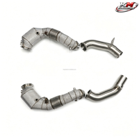 KM Custom N63 Downpipe de performance pour M850i/X5M/G30 4.4T V8 en acier inoxydable 304 de qualité supérieure, épaisseur 1,5 mm, Euro 6 avec catalyseur, lisse