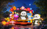Installations de lanternes LED en soie motif Panda chinois pour Diwali, célébrations de remise des diplômes, zones scéniques, quartiers commerciaux - Couleurs personnalisées