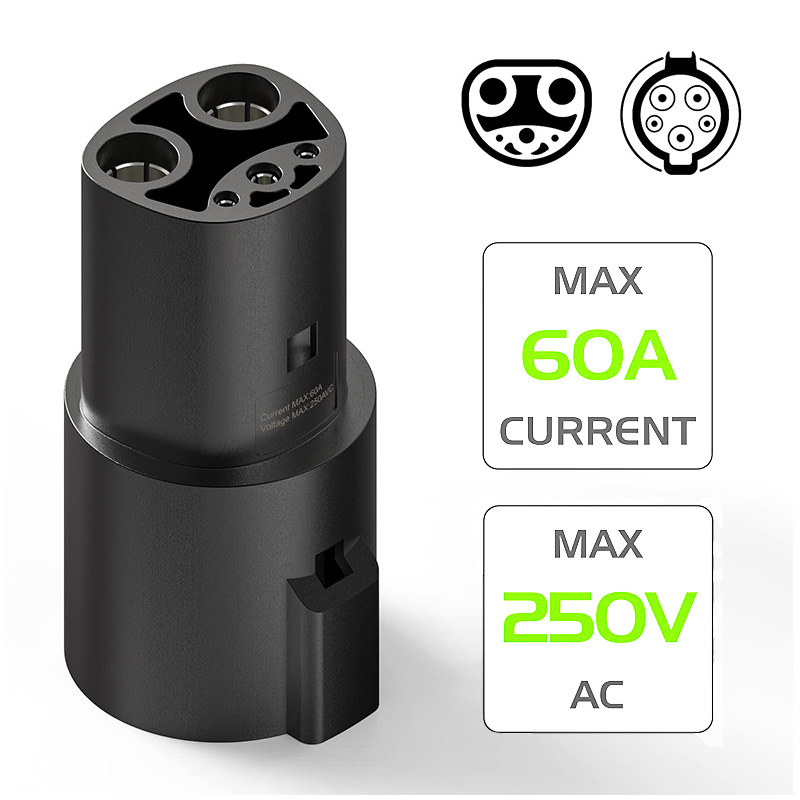 80A Electric Vehicle Charge Adaptor EV Car Adapter J1772  to Type 1 EV Adapter for Tesla Charger Supercharger Type1 To Tesla