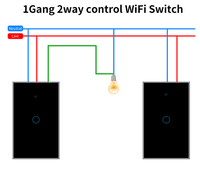 AU US 1/2/3/4 Gang Metal Frame Tuya App Alexa Google Mobile Control Wifi Wall Smart Switch avec rainure Smart Wifi Switch