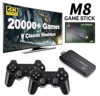 Nouvelle console portable M8 2025 - Double manette sans fil 2.4G, stick de jeu 4K, émulateurs FC GB GBC, console TV avec stockage vidéo 64G, prise US