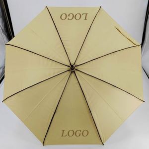 Paraguas Recto de Madera con Apertura Automática y Mango en J, con Logotipo OEM, para Promoción de Hoteles y Clubes, Color Amarillo, en Tendencia - Product Image 2