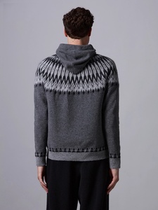 A/W 2026 Vente en gros Sweat à capuche en tricot jacquard Fair <span class=keywords><strong>Isle</strong></span> pour hommes en laine mérinos - Product Image 3