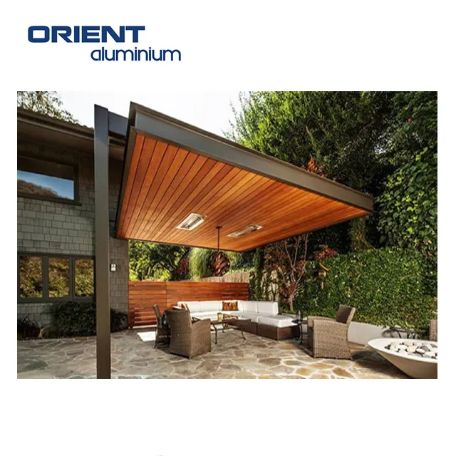 Pérgola de cedro resistente al agua, pérgola eléctrica de diseño especial para madera y aluminio, gran oferta de Oriente