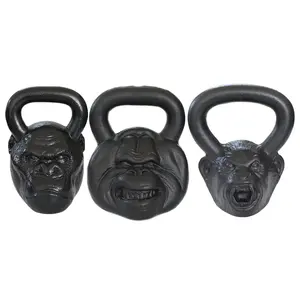 Pulver beschichtete Kettle bell Top Grade Affen kopf Eisen Kessel Glocke Set Gusseisen Geschenk 18LB 36LB 54LB 72LB Affen kopf Kettle bell