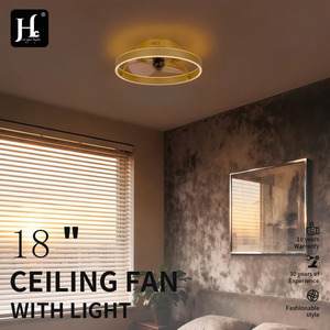<b>Modern</b> Metal <b>Ceiling</b> Fan <b>Light</b> <b>LED</b> Daylight Illumination Remote Control Aluminum Body Surface Mounted Bedroom CRI 90 IP33 AC/DC - Product Image 4