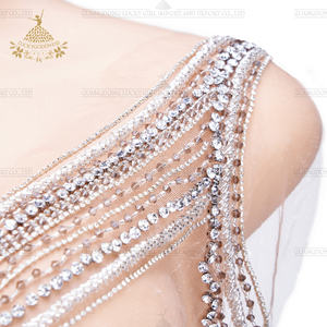 Popolare all'ingrosso fatto a mano pesante corpetto di perline costume di cristallo strass applique <span class=keywords><strong>milano</strong></span> sfilata di moda - Product Image 5