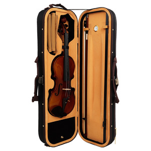 Violon acoustique Aston Villa AV-306 4/4 fait main en épicéa, érable et ébène, avec touche vernie à motif tigre, idéal pour débutants - Product Image 4