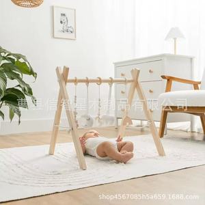 Gimnasio de madera para bebés, color madera natural, 58.42*55.88, forma de dibujos animados, para recién nacidos, accesorios de juego y juguetes - Product Image 2