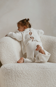 Nuovo arrivo <span class=keywords><strong>Baby</strong></span> <span class=keywords><strong>Baby</strong></span> Girls maglione 100% in maglia di cotone Set Back cravatta abiti invernali per bambini - Product Image 5