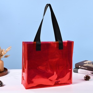 Custom <b>Transparent</b> PVC Tote <b>Bag</b> Large Capacity Waterproof Shopping <b>Bag</b> For Beach Wedding And Retail - Product Image 3