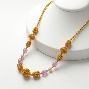 Collier Mala antique en argent 925 avec perles roses et accents de perles, bijoux ethniques traditionnels pour femmes - Product Image 3
