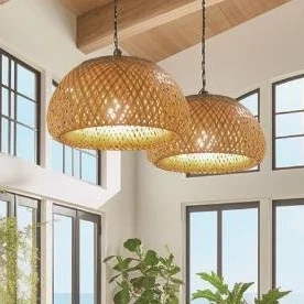 Bamboo Handwoven Pendant Light Traditional Bamboo Lampshade Bedroom Kitchen <b>Ceiling</b> Light Home <b>Decor</b> Vietnam Supplier - Product Image 3