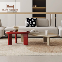 BLAINE Ensemble de table basse moderne de luxe écologique en laque acrylique avec plateau au design irrégulier, personnalisable et garantie de 3 ans