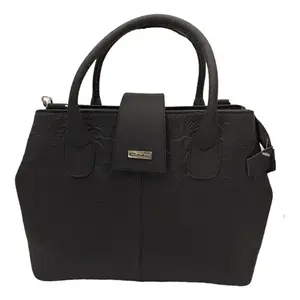 Maletín de Cuero Vacuno Negro Fana Marbella, Bolso Clásico de Negocios para Hombre, Cierre de Solapa Resistente - Product Image 1