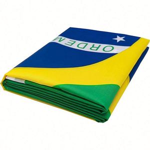 Drapeau national brésilien en polyester 3x5 pieds, résistant à la décoloration, avec œillets en laiton, vente en gros - Product Image 4