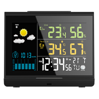 Jam Meja Pintar Pengisian Daya Nirkabel 10W dengan Layar LED, Termometer & Higrometer Digital, Jam Alarm Radio untuk Penggunaan di Rumah & Kantor