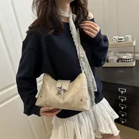 Tas Selempang Gaya Punk untuk Orang Tanpa Rumah, Tas Selempang Kasual Y2k Fashion Pu untuk Bepergian, Tas Ponsel Wanita, Dompet