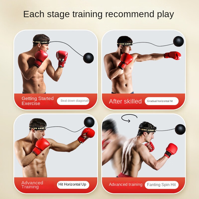 Double End Bag, Double End Punching Ball, Bags Boxing Training Ball With Difficulty Levels Boxing Reflex Ball With Headband Equipment For Home Gym For Reaction, Agility, Eye Coordination Training(Red - View #11