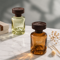 Diffuseur de parfum en verre décoratif Mountain Base 120 ml, grand format, réutilisable, emballage luxueux coloré avec couvercle en bois