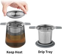 Infuseur à thé à double poignée en acier inoxydable Infuseur à boule résistant à la chaleur Diffuseur à mailles extra fines Accessoires pour café et thé