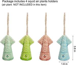 กระถางต้นไม้แขวนรูปปลาหมึกเซรามิก สำหรับปลูกไม้อากาศ กระถางต้นไม้ขนาดเล็กสำหรับไม้อวบน้ำ รูปทรงแมงกะพรุน สำหรับตกแต่งบ้าน หน้าต่าง โรงแรม สวน - Product Image 3