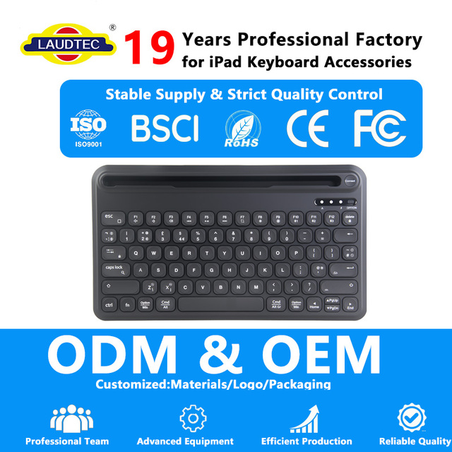 Ultra Slim 78-Key Wireless BT 5.1 Keyboard Scissor Switch with Universal Tablet & Phone Stand ODM OEM/Private Label
