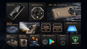 Smartphone Android 15 robuste 5G avec NFC 8+256 Go Double SIM Empreinte digitale 6.56'' HD+ Téléphone mobile Ulefone Armor X16 Pro - Product Image 6