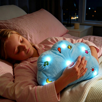Muslimische Eid Mubarak Puppe Mein Dua-Kissen Ramadan-Geschenk für Kinder Dua und Sure Koran-Sound Buntes Wolken-Stern-Kissen mit LED-Licht