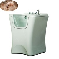 Bain tourbillon moderne autoportant pour chien, spa, baignoire laiteuse à l'ozone à bas prix, micro-massage à bulles avec égouttoir pour salle de bain