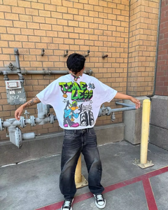 T-shirt court de luxe pour homme, blanc uni, 300 GSM, 100 % coton, basique, unisexe, à manches courtes, avec paillettes, Hombre - Product Image 5