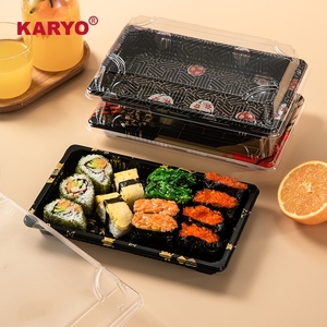 1107 Bán Buôn Hình Chữ Nhật Phục Vụ Bento Takeaway Bao Bì Takeout Sashimi Khay Trong Suốt Dùng Một Lần Nhựa Sushi <span class=keywords><strong>Box</strong></span> Với Nắp - Product Image 4