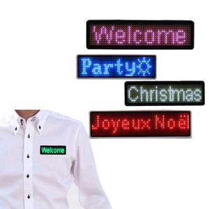 Badge nominatif LED sans fil rechargeable, programmable par téléphone portable, avec texte défilant et clignotant, à fixation magnétique, pour affichage de prix et de noms - Product Image 1