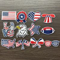 Dessin animé jour de l'indépendance USA drapeau Logo patchs de broderie personnalisé fer sur chapeau brodé patchs pour chapeau enfants vêtements