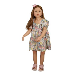 Muñeca Bebé <span class=keywords><strong>Reborn</strong></span> de Silicona Hecha a Mano Original de 98 cm, Muñeca Princesa para Niñas Pequeñas de 3-4 Años, Muñeca <span class=keywords><strong>Reborn</strong></span> de Silicona con Vestido de Bebé Real - Product Image 1