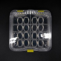 Boîte de rangement transparente de haute qualité en ABS/PET pour prothèses dentaires à dents simples, 2/6/20 compartiments, boîte à facettes dentaires