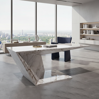Bureau de direction moderne de luxe en marbre naturel pour bureau à domicile et villa, blanc