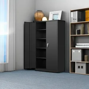 Gabinete de Almacenamiento Comercial Moderno de Acero de 72 Pulgadas con Cerradura, 4 <span class=keywords><strong>Estantes</strong></span> Ajustables, 2 Puertas y Cerradura <span class=keywords><strong>para</strong></span> Archivo de <span class=keywords><strong>Oficina</strong></span> y Garaje - Product Image 5